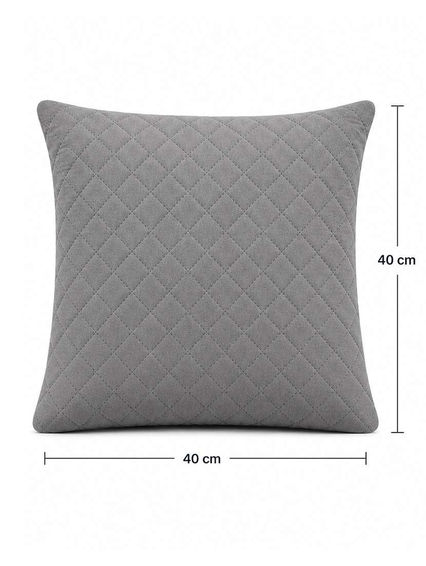 set of 5 quilted velvet decorative throw pillow cover, burgundy, diamond pattern 16x16inh - 22590225 -  Standard Image - 2