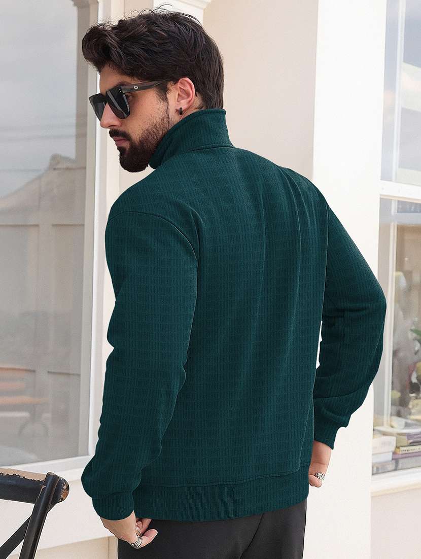 Men Self Design Long Sleeve Regular Fit T-shirt - 22590234 -  Standard Image - 2