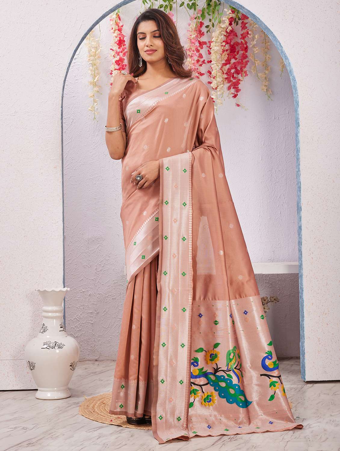 women self design paithani saree with blouse - 22590255 -  Standard Image - 2