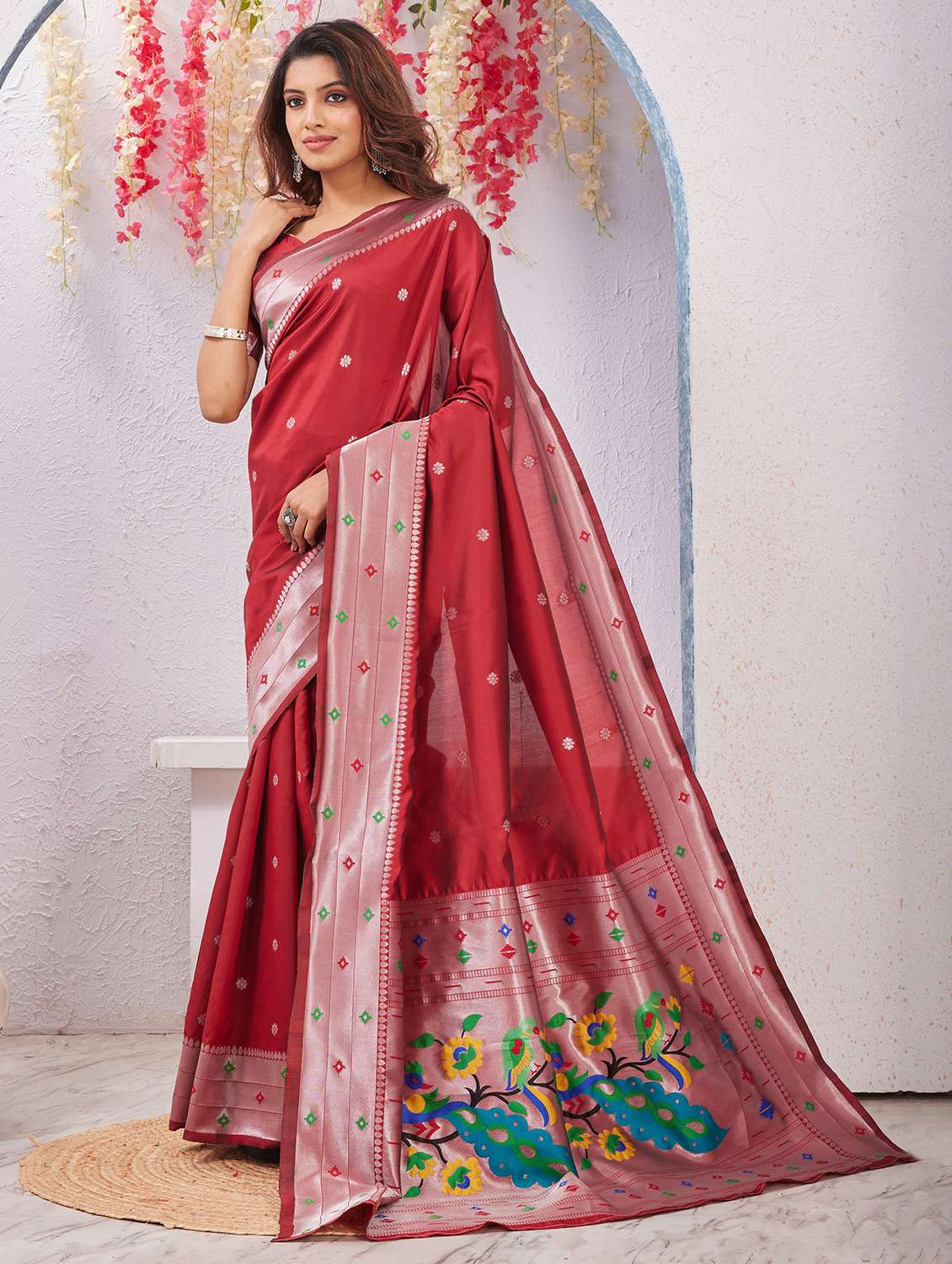 women self design paithani saree with blouse - 22590260 -  Standard Image - 2