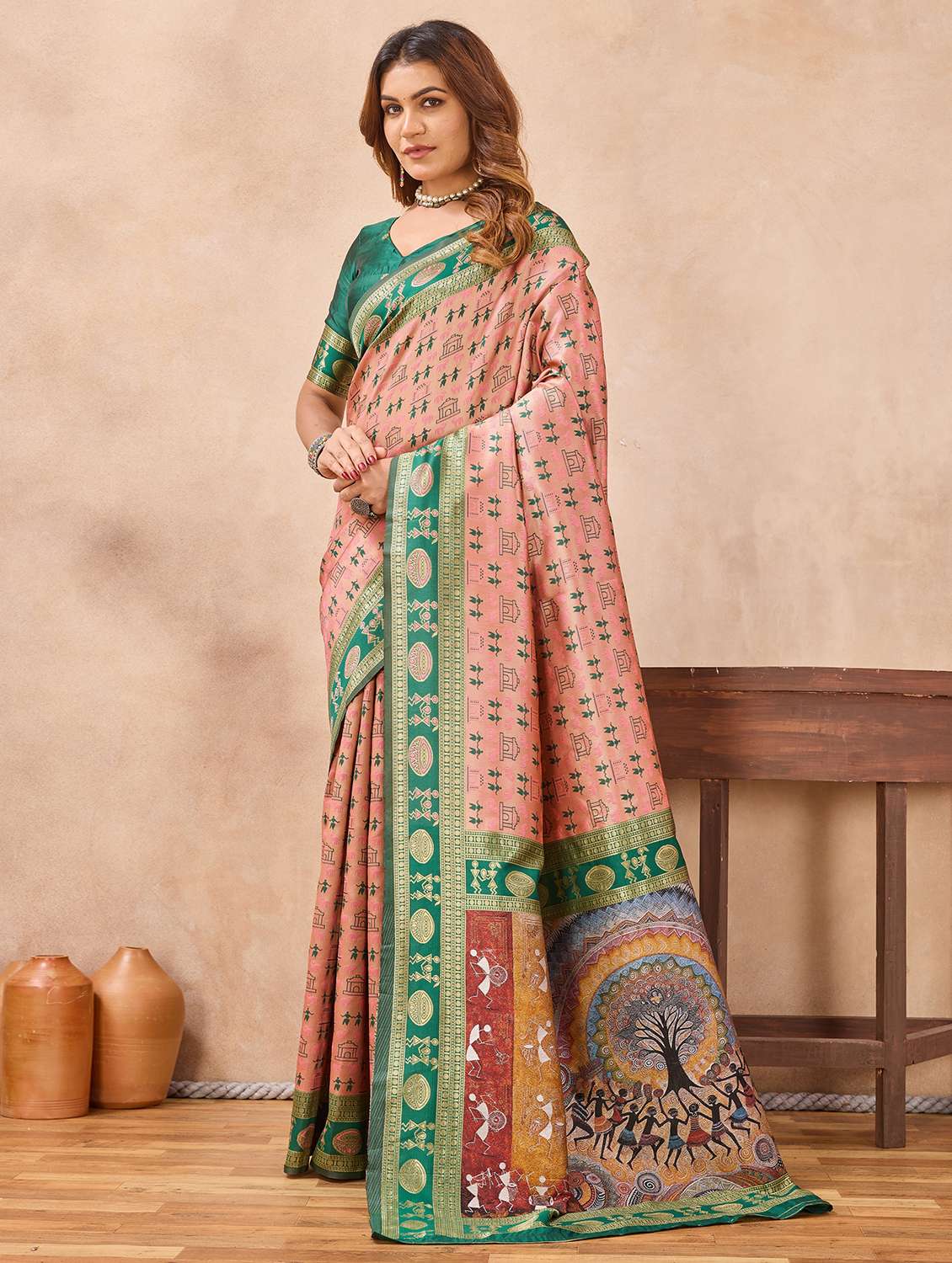 women self design bordered saree with blouse - 22590316 -  Standard Image - 2