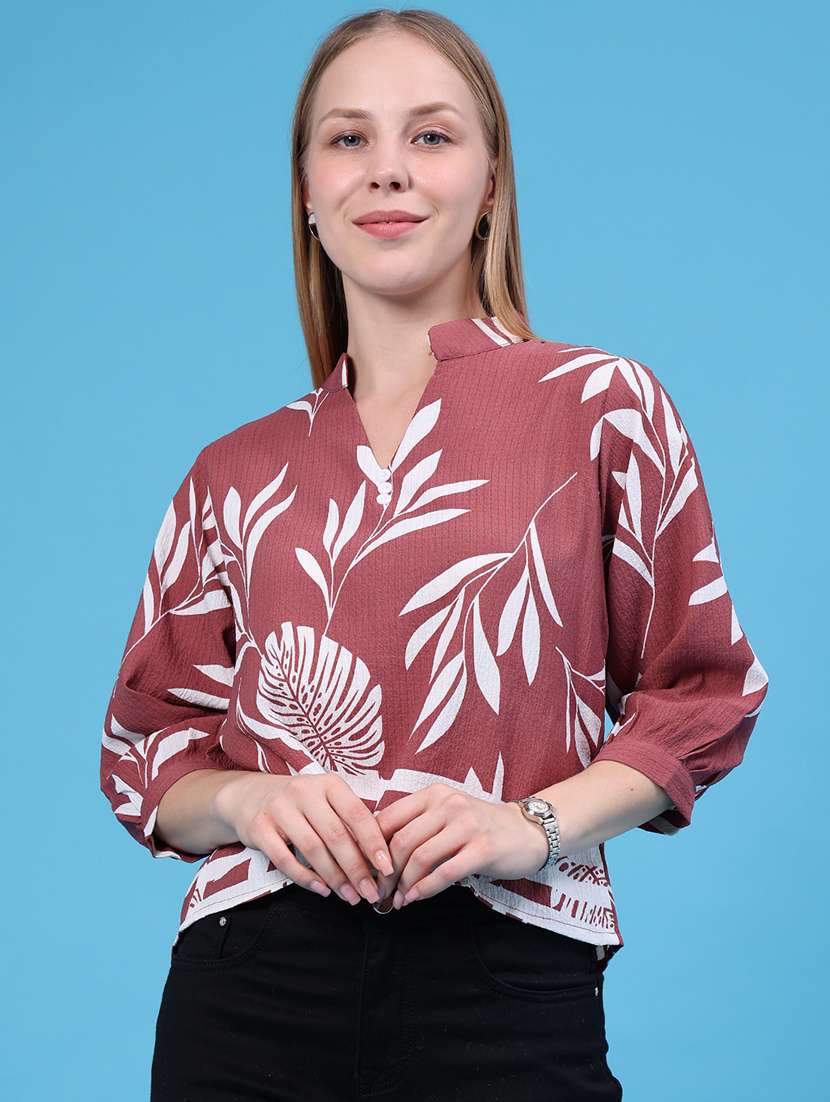 Women Printed Three Quarter Sleeves Regular Fit - 22590527 -  Standard Image - 2