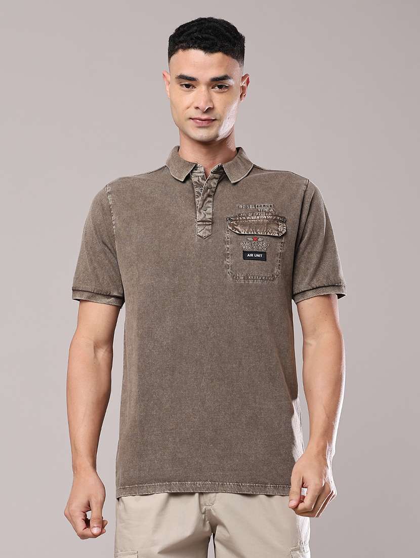 Men Solid Short Sleeves Polo T-shirt - 22590766 -  Standard Image - 2