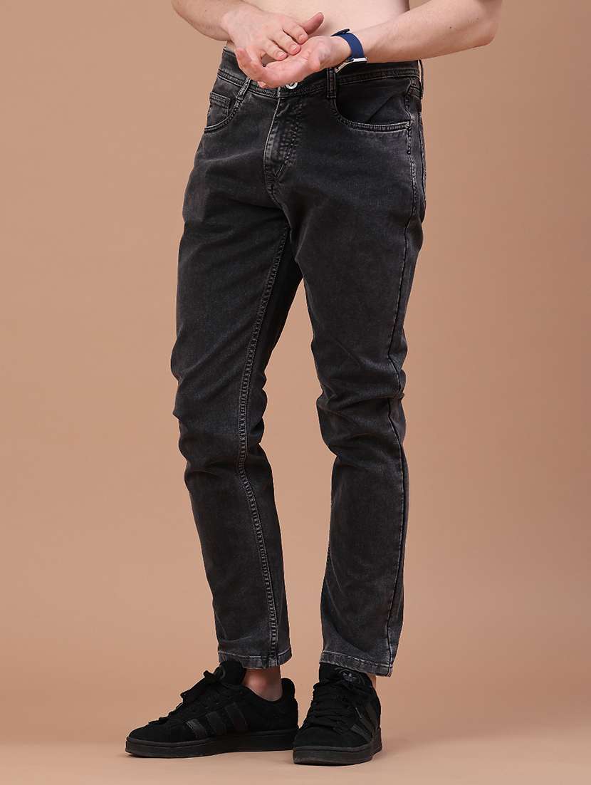 Men Washed Mid Rise Full Length Slim Fit Jeans - 22591600 -  Standard Image - 2