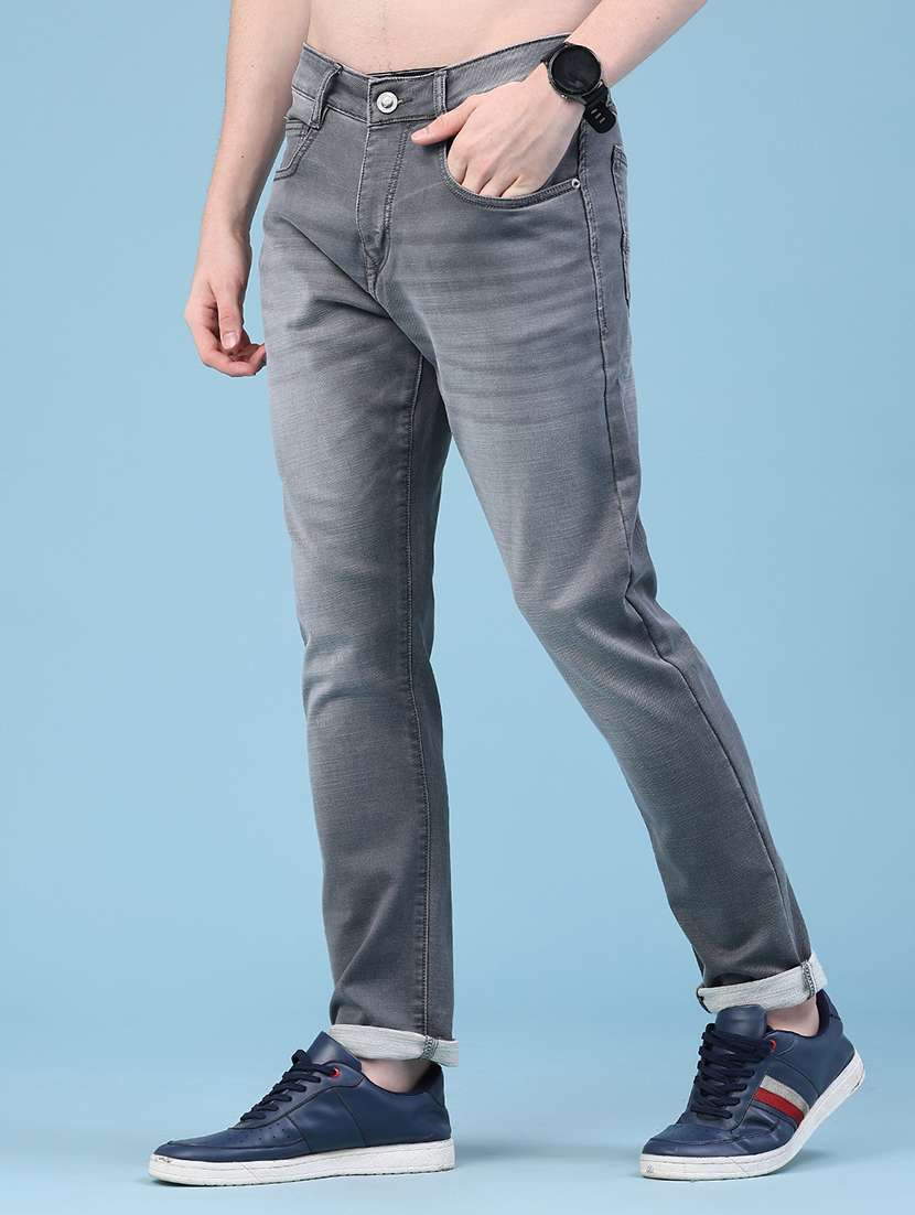 Men Washed Mid Rise Full Length Slim Fit Jeans - 22591602 -  Standard Image - 2