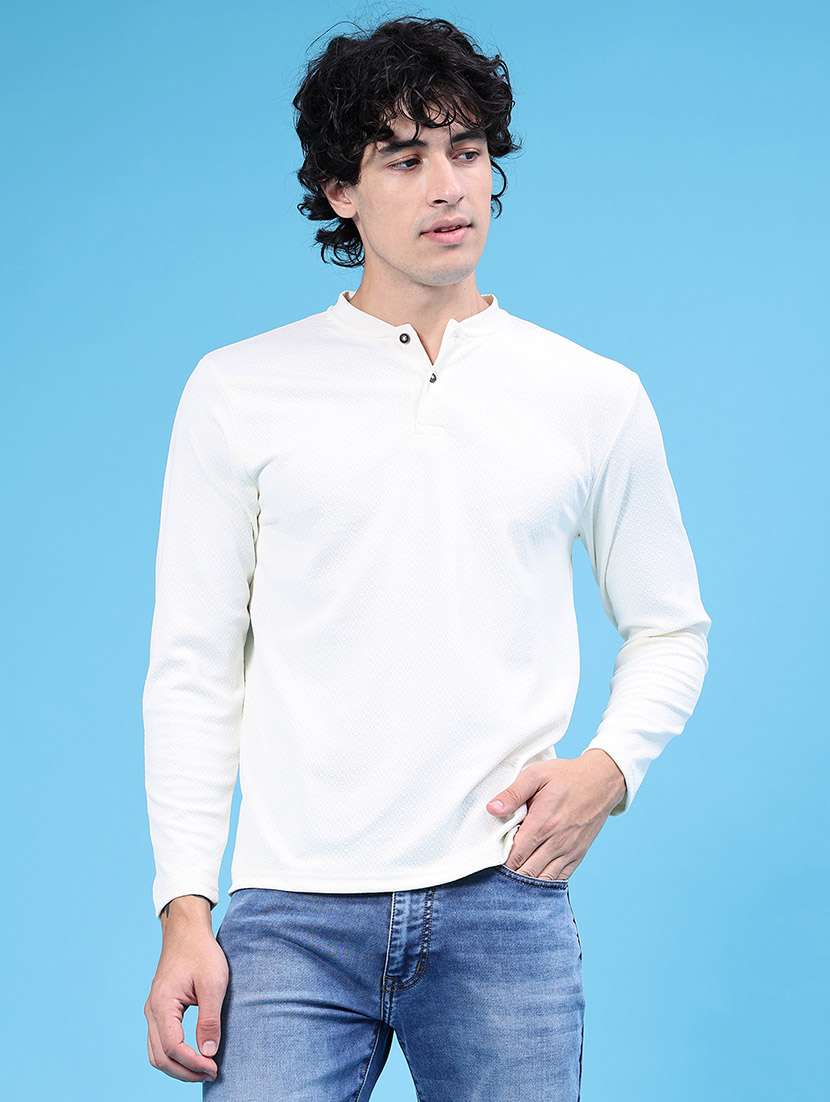 Men Self Design Long Sleeves Regular Fit T-shirt - 22592157 -  Standard Image - 2