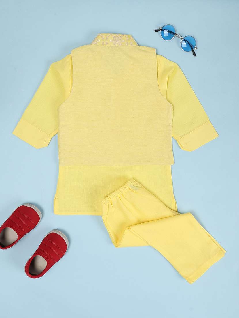 Boys Embroidered Long Sleeves Kurta Set - 22592430 -  Standard Image - 2