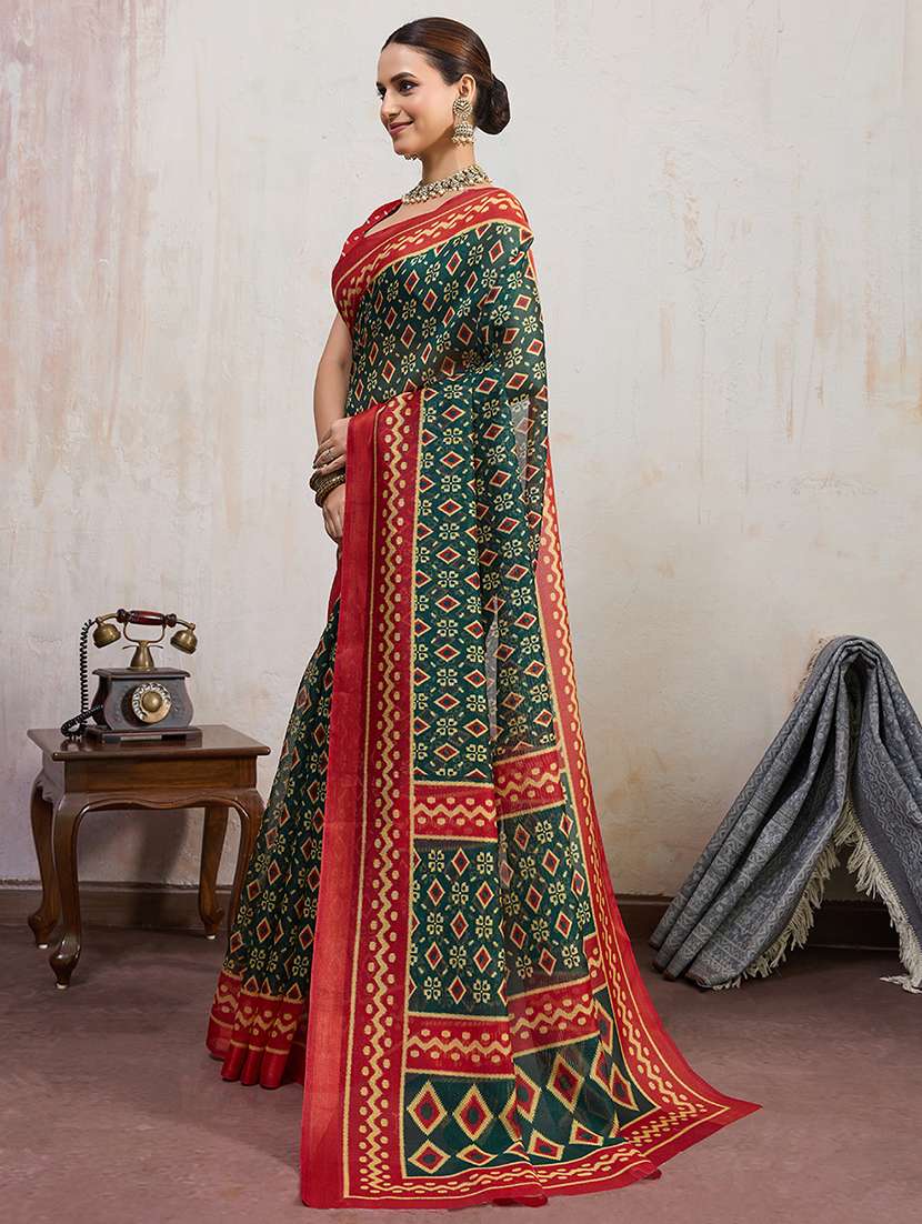women printed casual wear saree with blouse - 22592549 -  Standard Image - 2