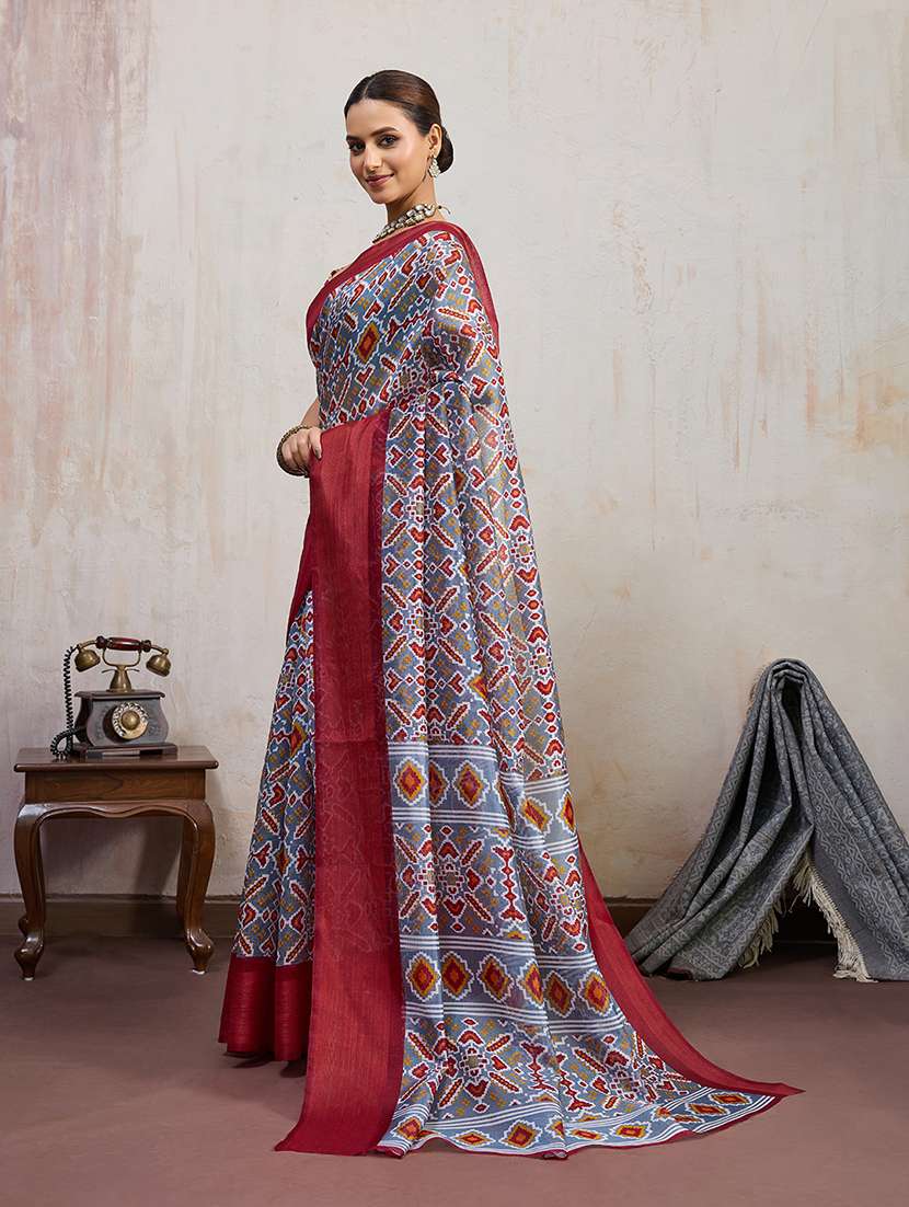 women printed patola saree with blouse - 22592567 -  Standard Image - 2