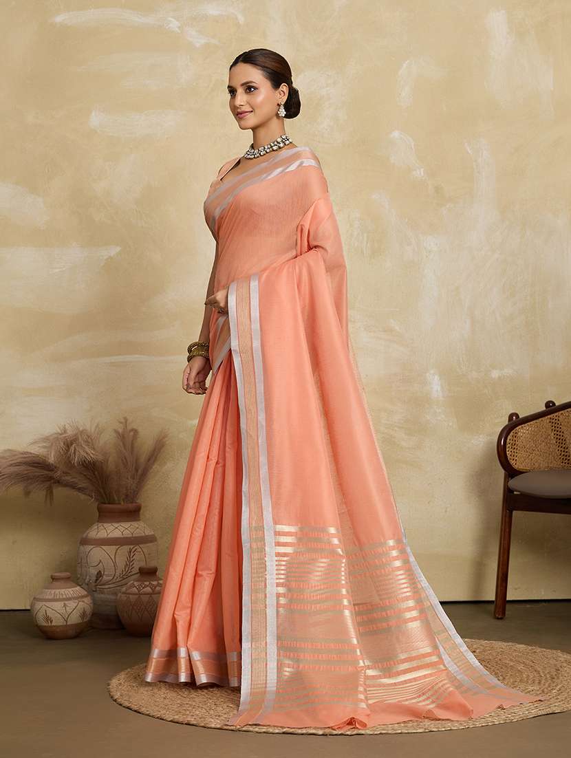 women solid with bordered saree with blouse - 22592577 -  Standard Image - 2