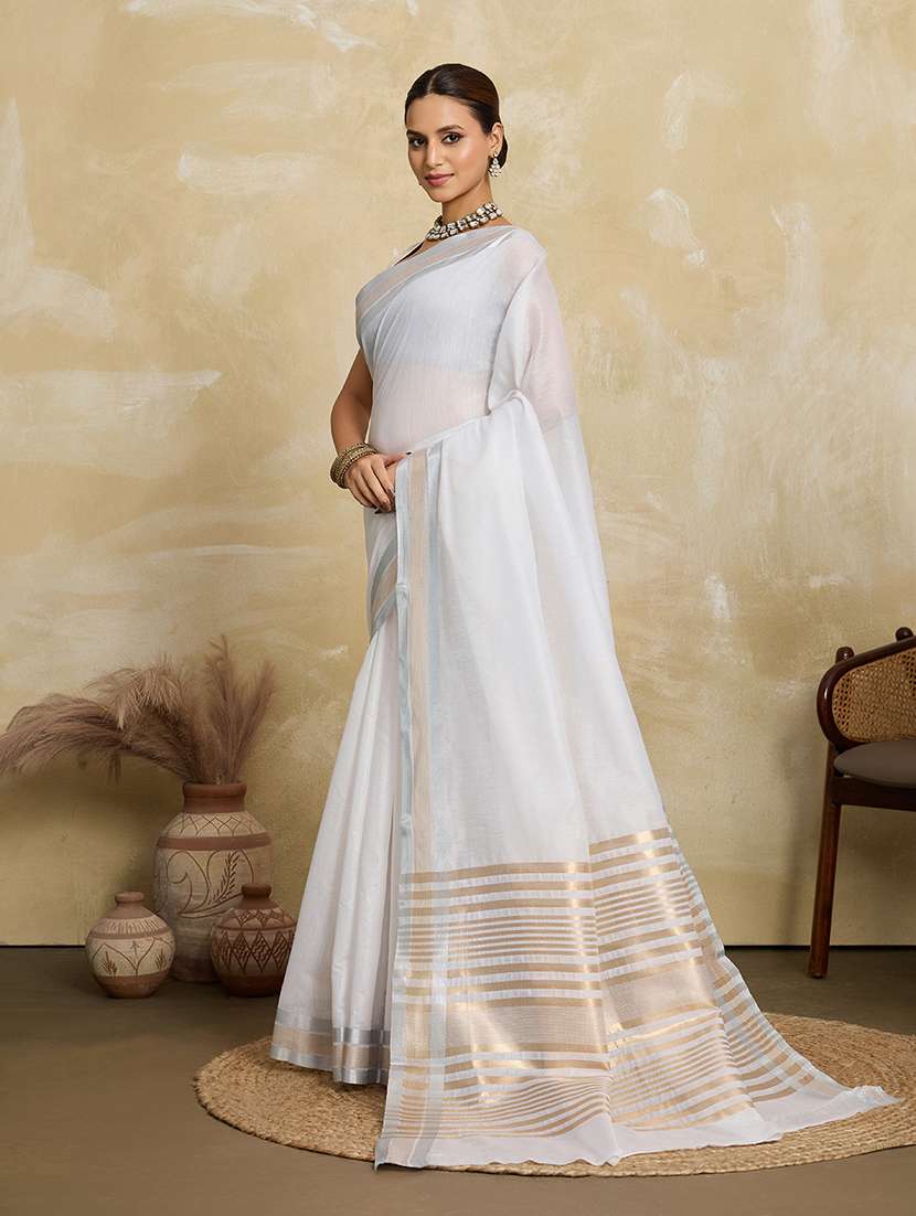 women solid with bordered saree with blouse - 22592579 -  Standard Image - 2