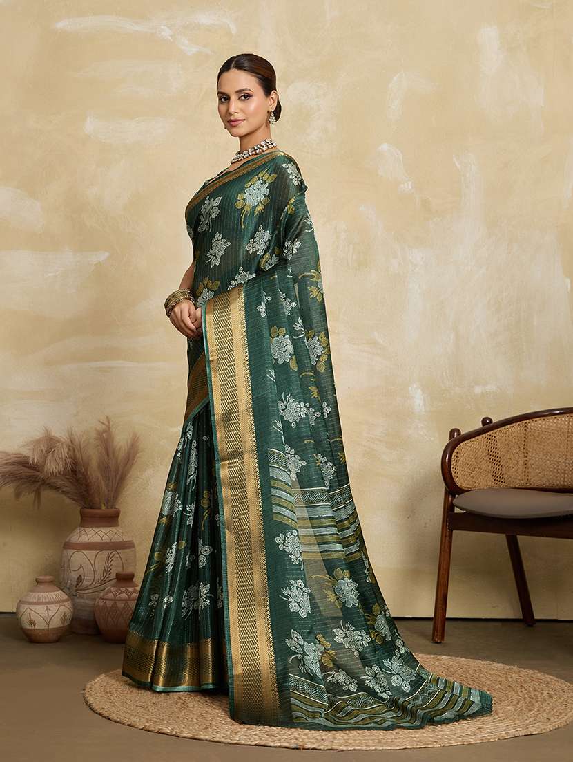 women floral printed saree with blouse - 22592606 -  Standard Image - 2