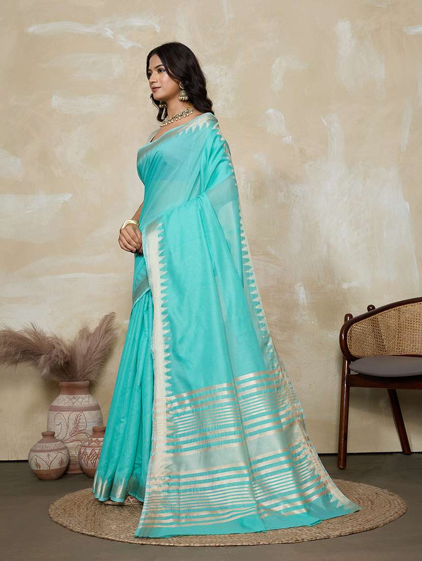women solid with bordered saree with blouse - 22592635 -  Standard Image - 2