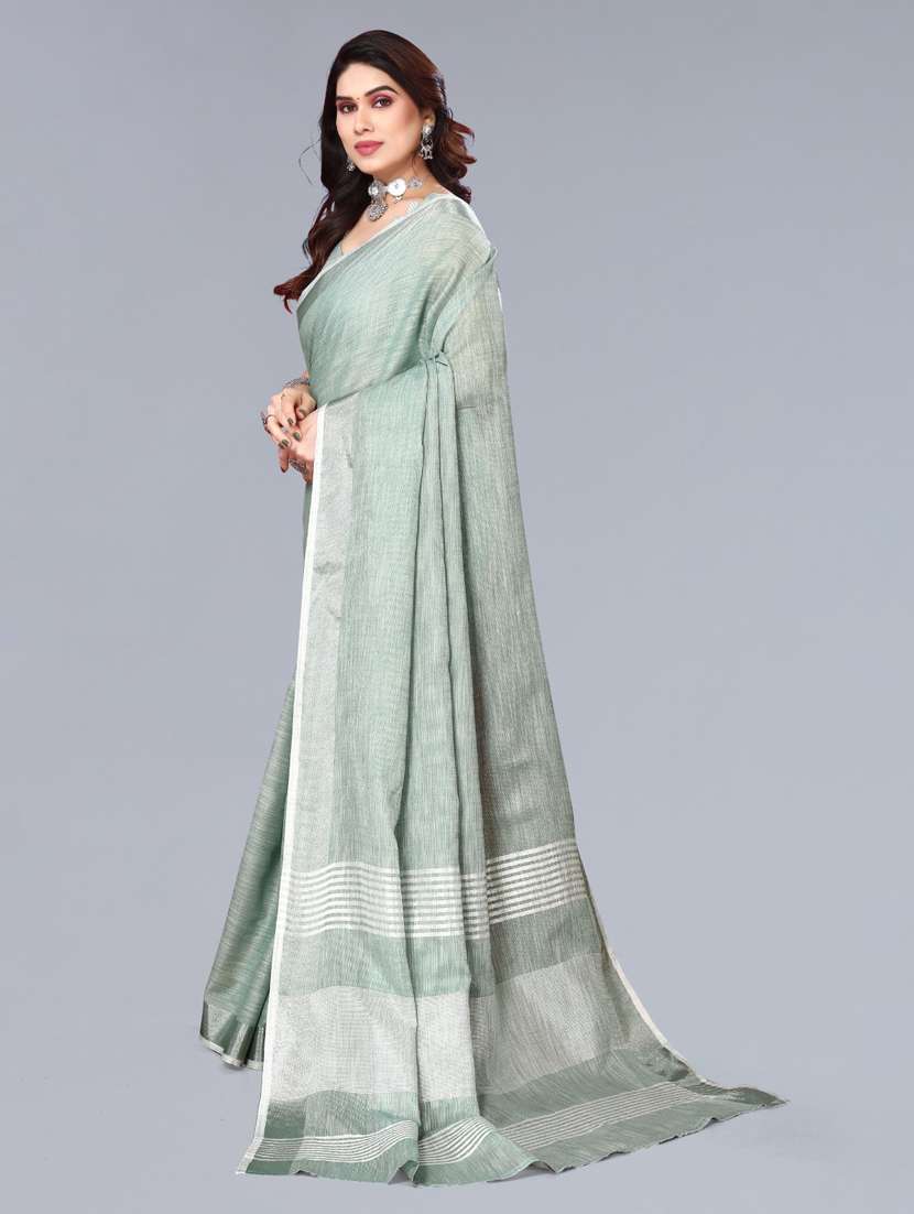 women solid with bordered saree with blouse - 22592751 -  Standard Image - 2
