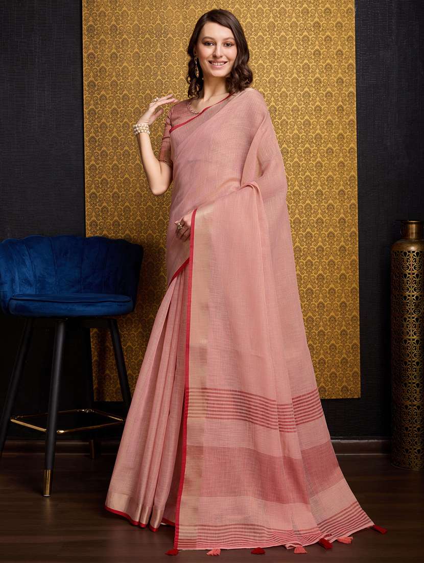 women solid plain saree with blouse - 22592762 -  Standard Image - 2