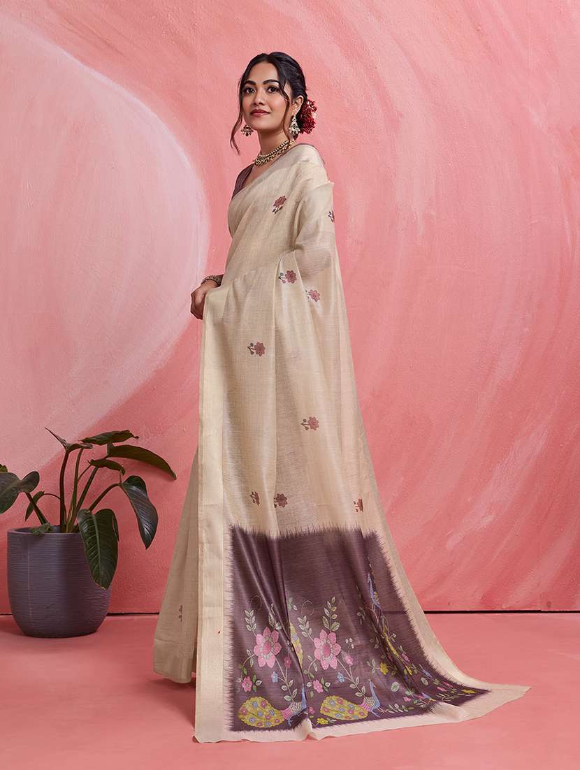 women printed casual wear saree with blouse - 22592918 -  Standard Image - 2
