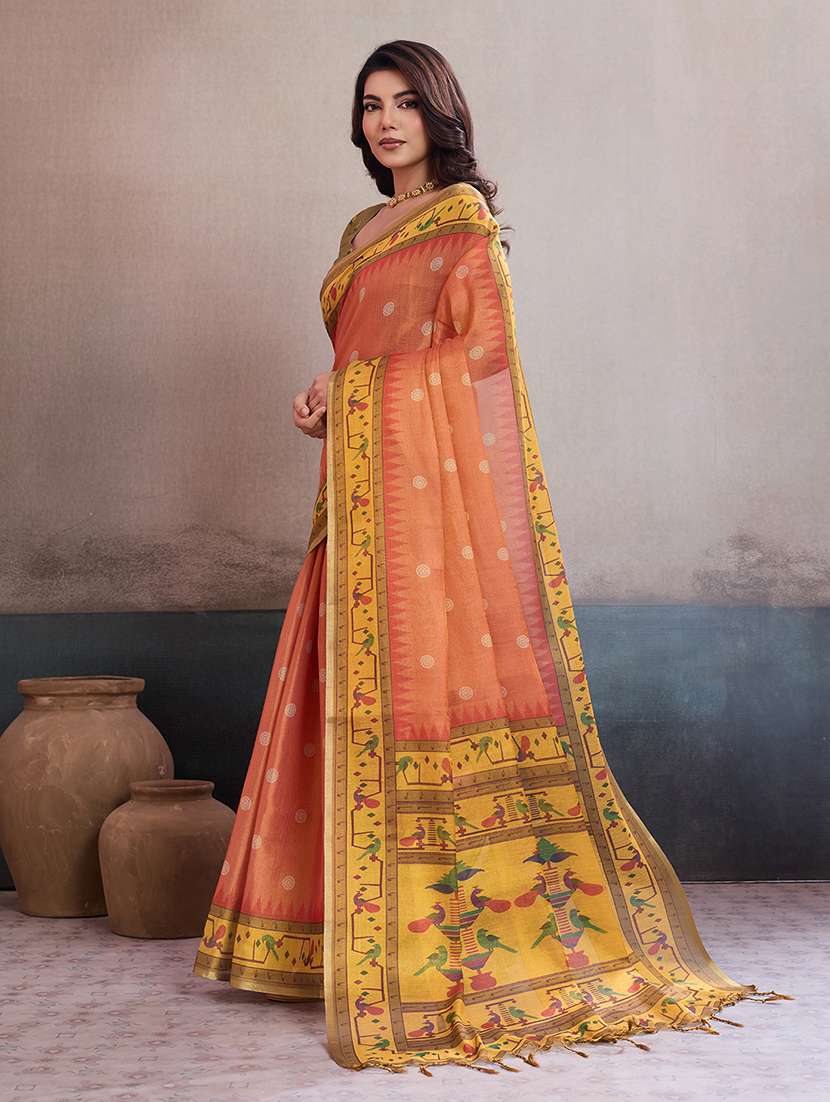 women printed bordered saree with blouse - 22592984 -  Standard Image - 2