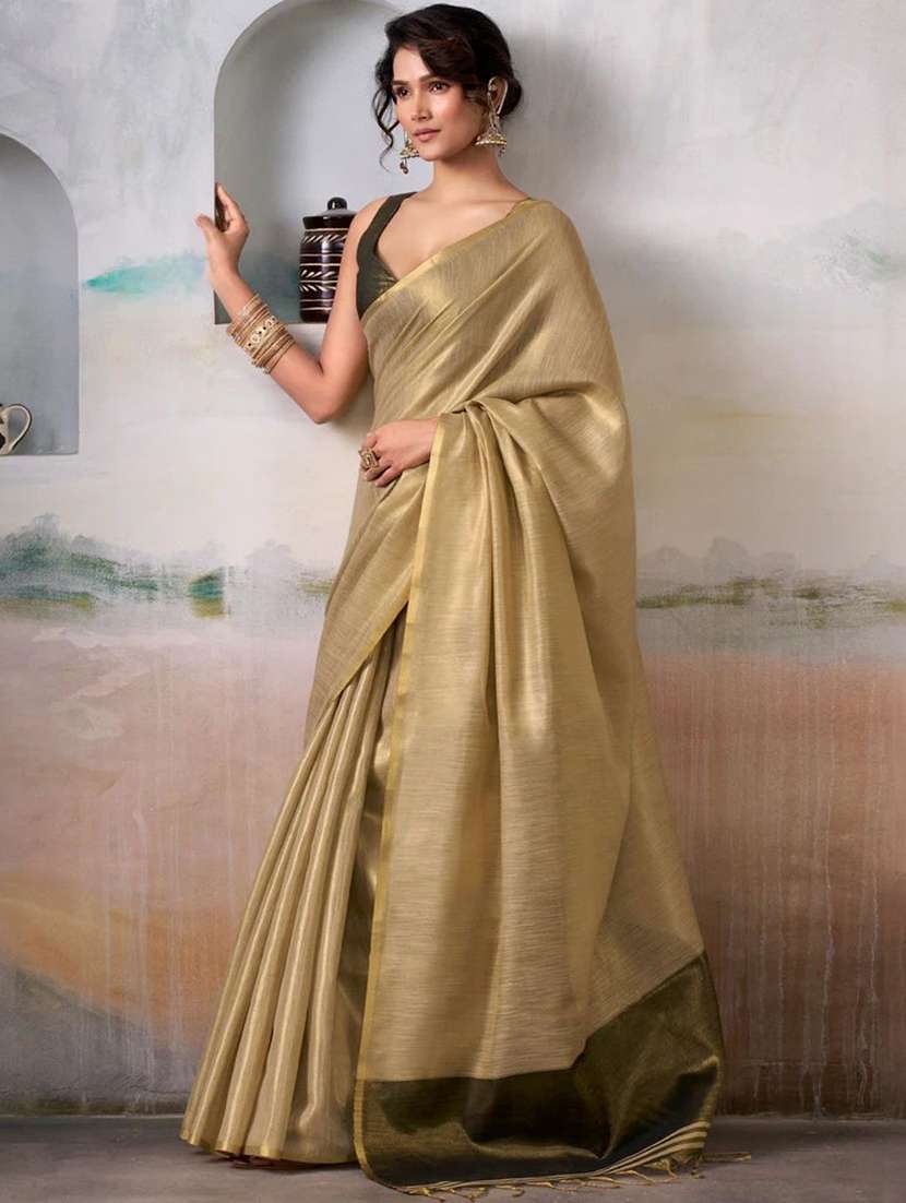 women solid plain saree with blouse - 22593004 -  Standard Image - 2