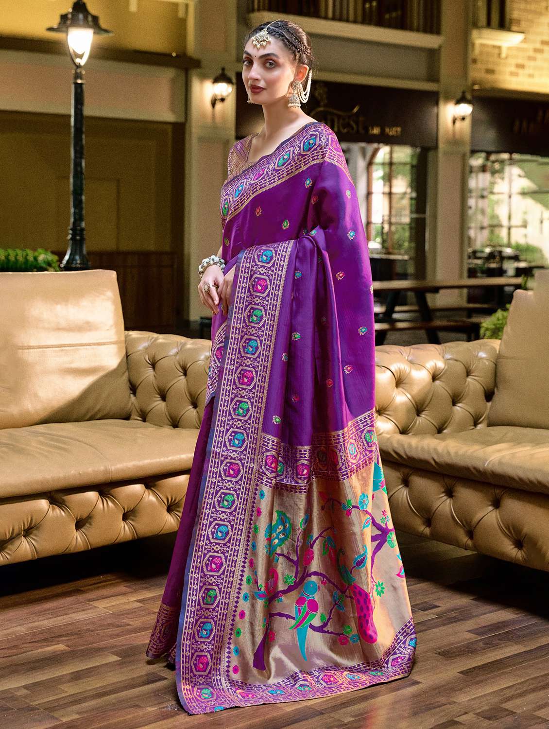 women self design paithani saree with blouse - 22593060 -  Standard Image - 2
