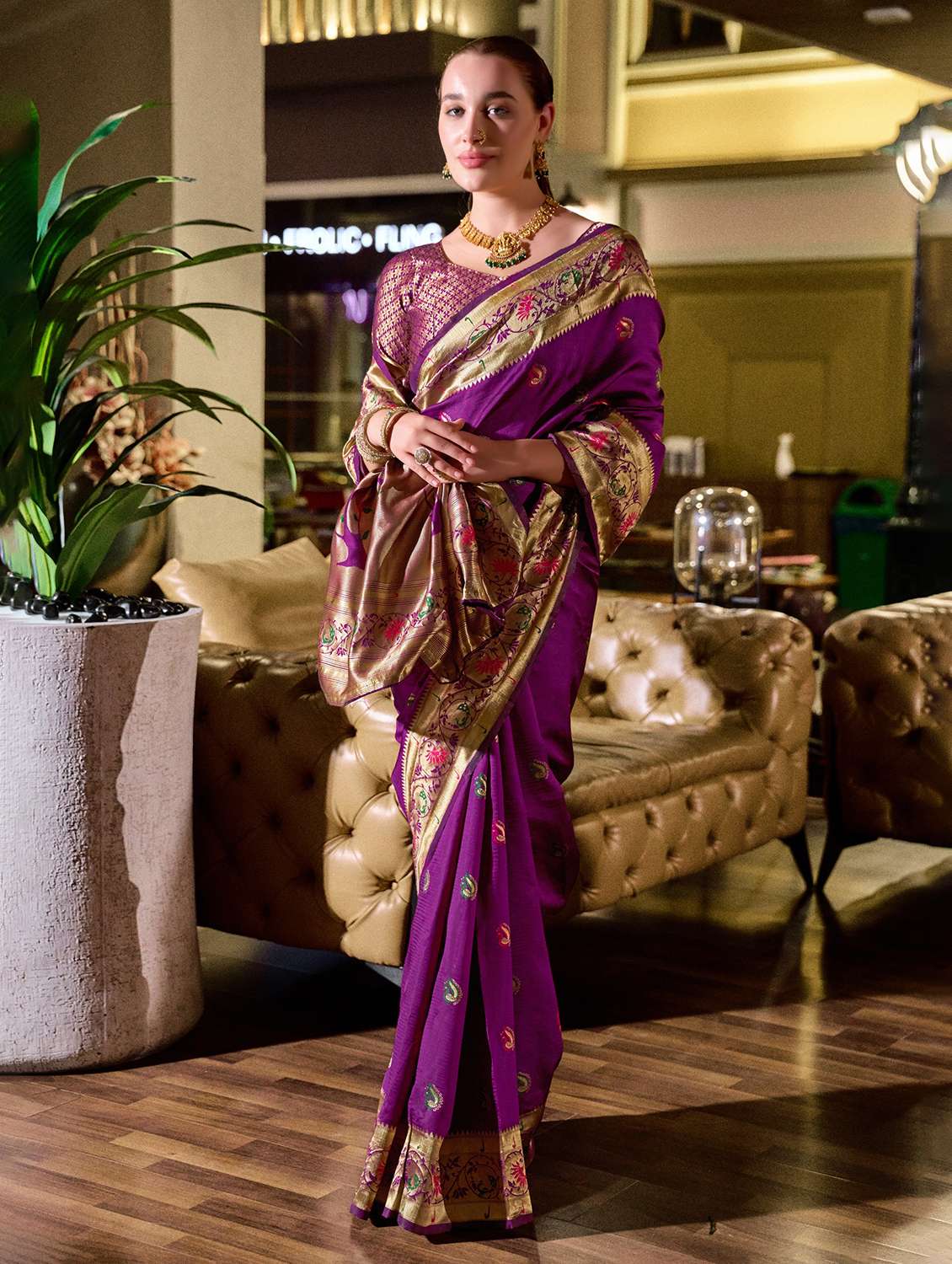 women self design paithani saree with blouse - 22593066 -  Standard Image - 2