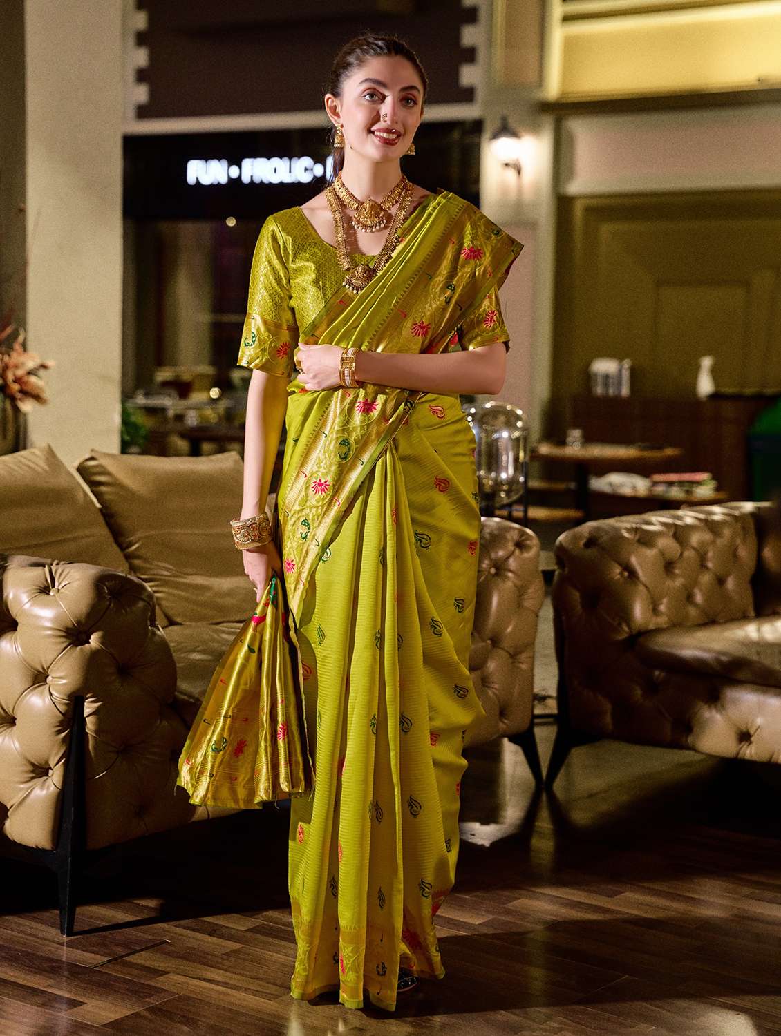 women self design paithani saree with blouse - 22593068 -  Standard Image - 2