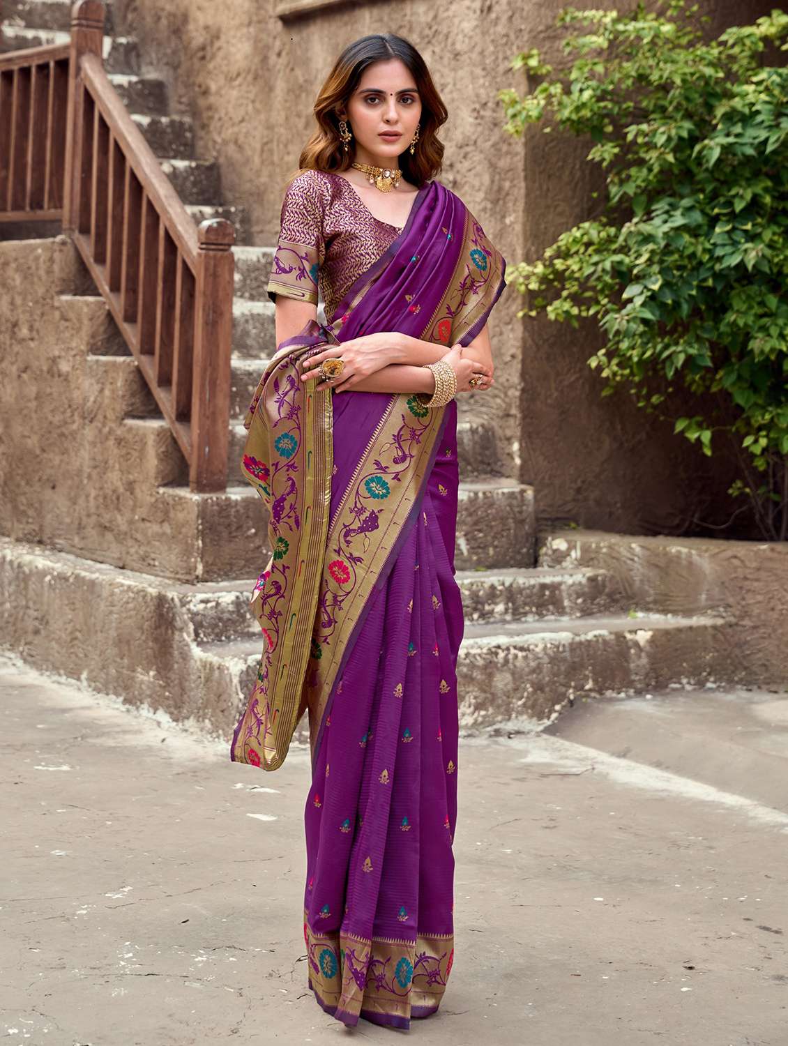 women self design paithani saree with blouse - 22593075 -  Standard Image - 2