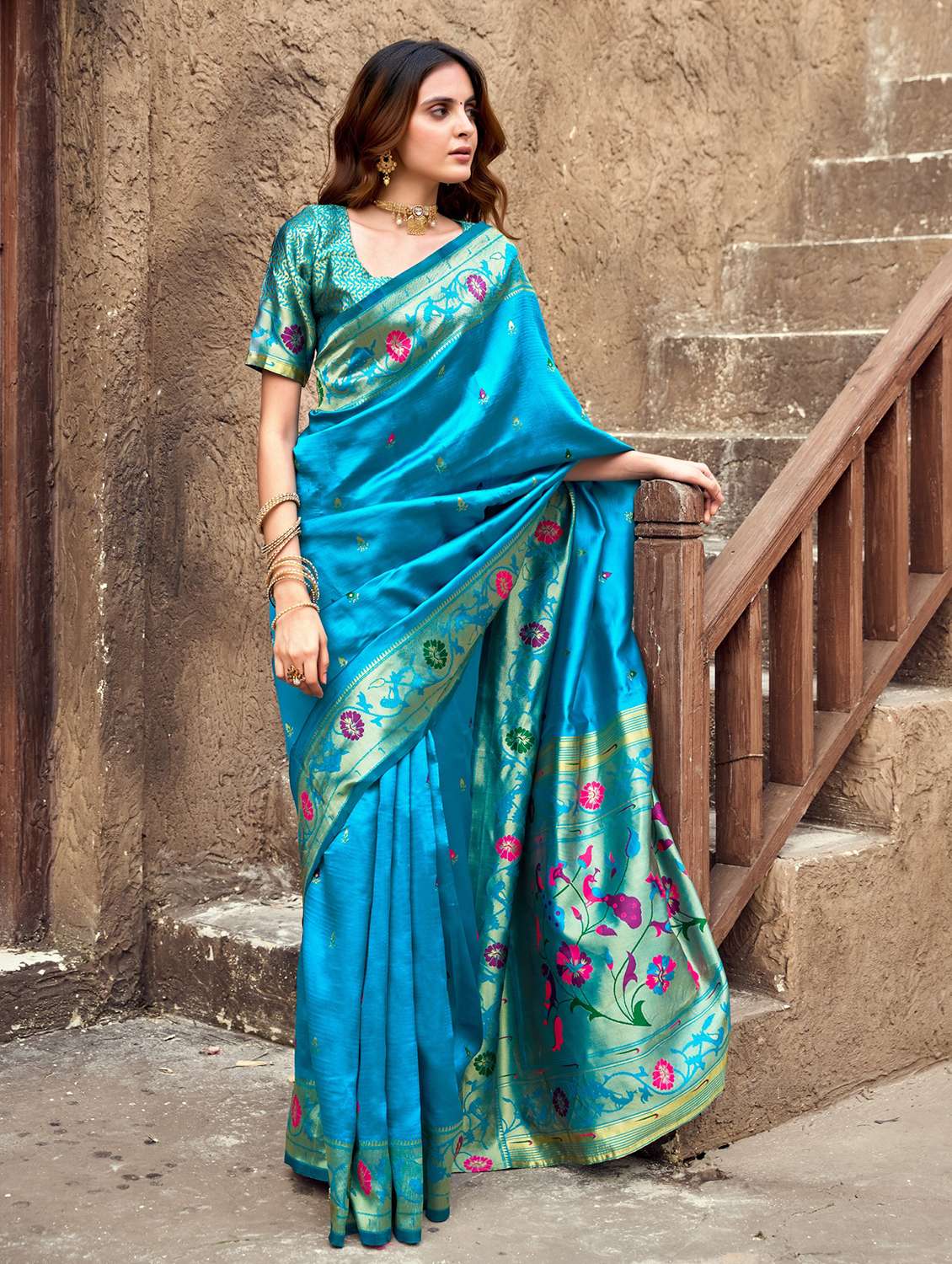 women self design paithani saree with blouse - 22593076 -  Standard Image - 2