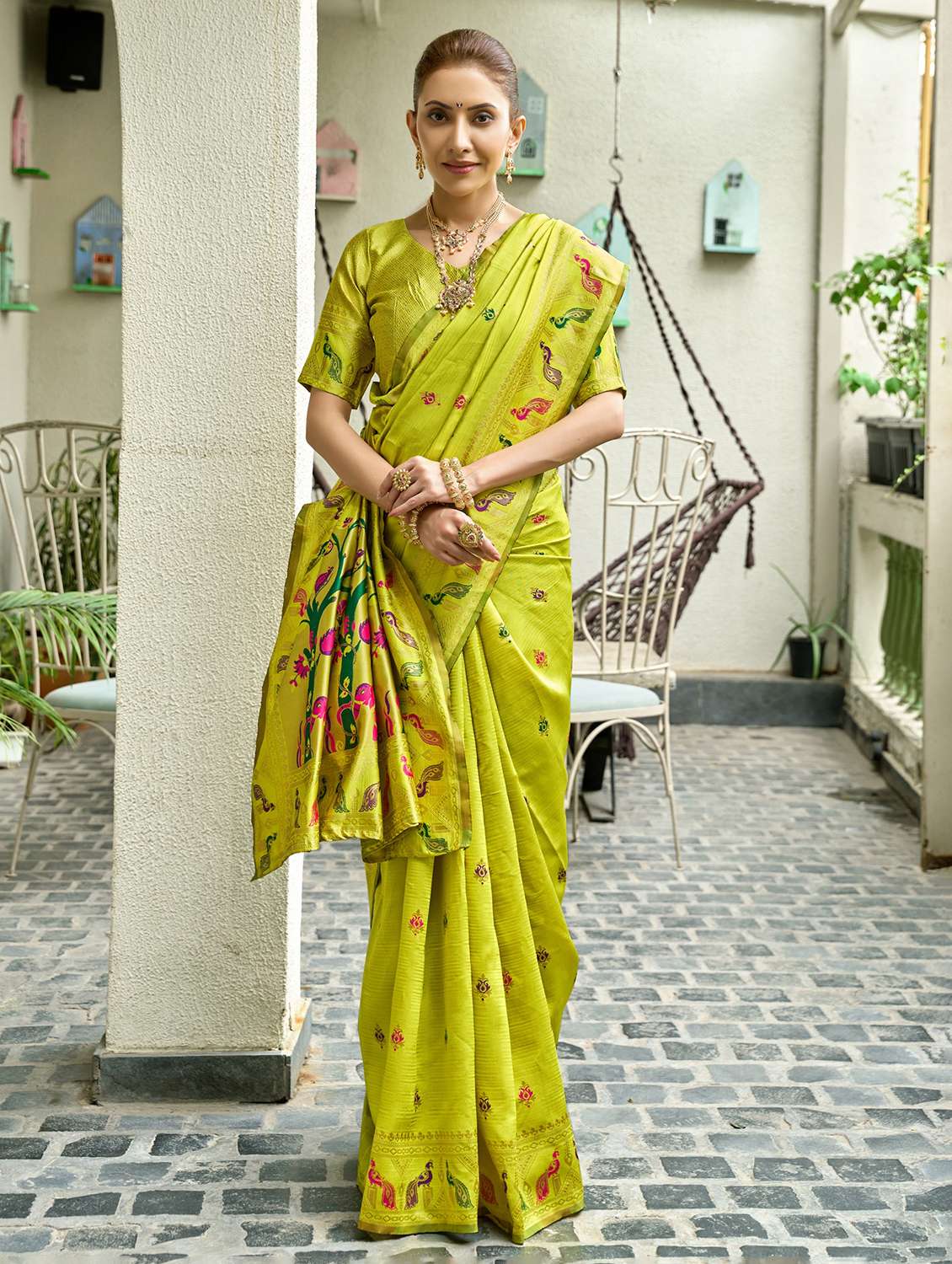 women self design paithani saree with blouse - 22593080 -  Standard Image - 2