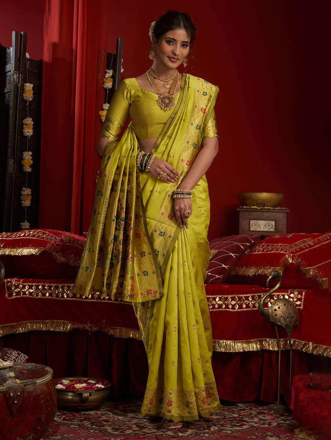 women self design paithani saree with blouse - 22593103 -  Standard Image - 2