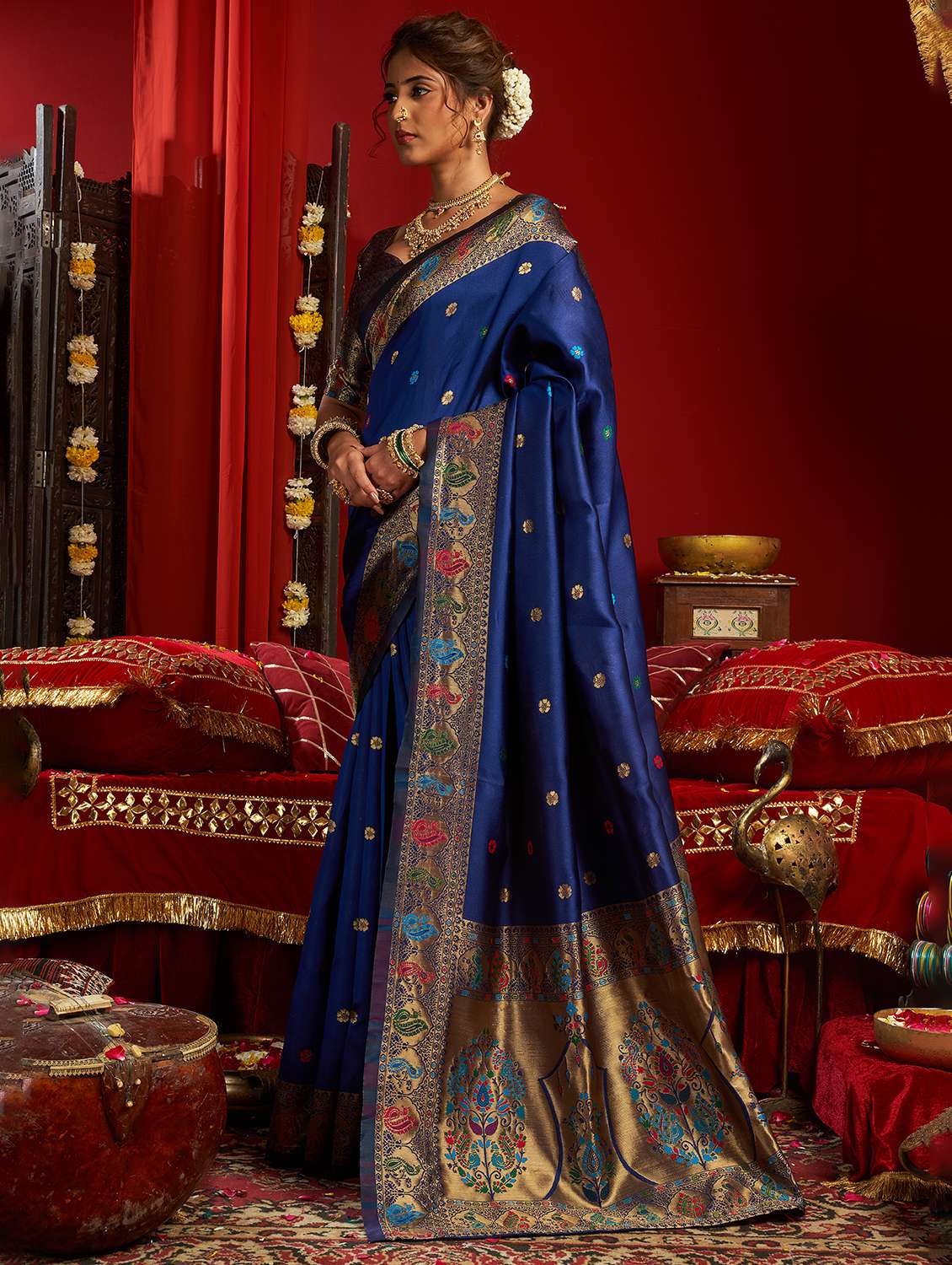 women self design paithani saree with blouse - 22593110 -  Standard Image - 2