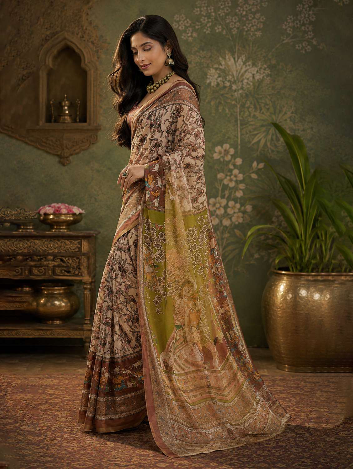 Women Printed Casual Wear Saree With Blouse - 22593183 -  Standard Image - 2
