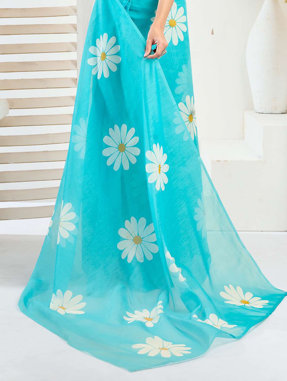 Women Printed Ready To Wear Saree With Blouse - 22593292 -  Standard Image - 7