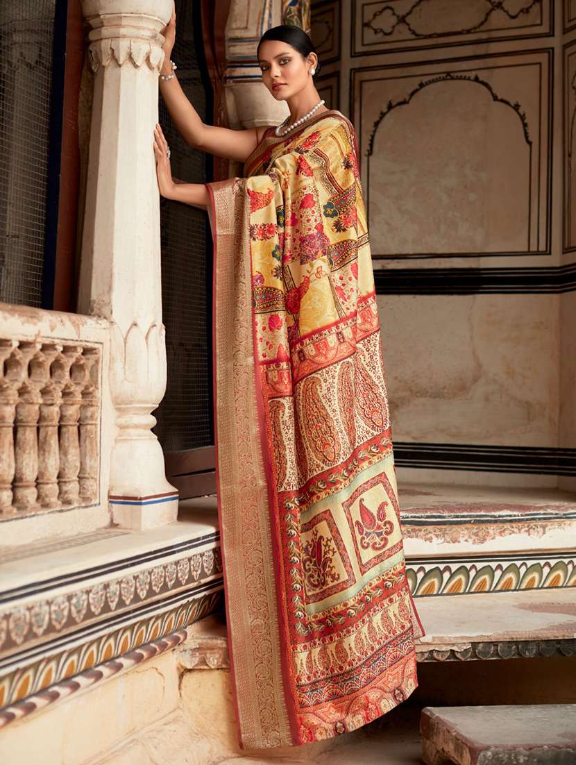 women printed casual wear saree with blouse - 22593487 -  Standard Image - 2