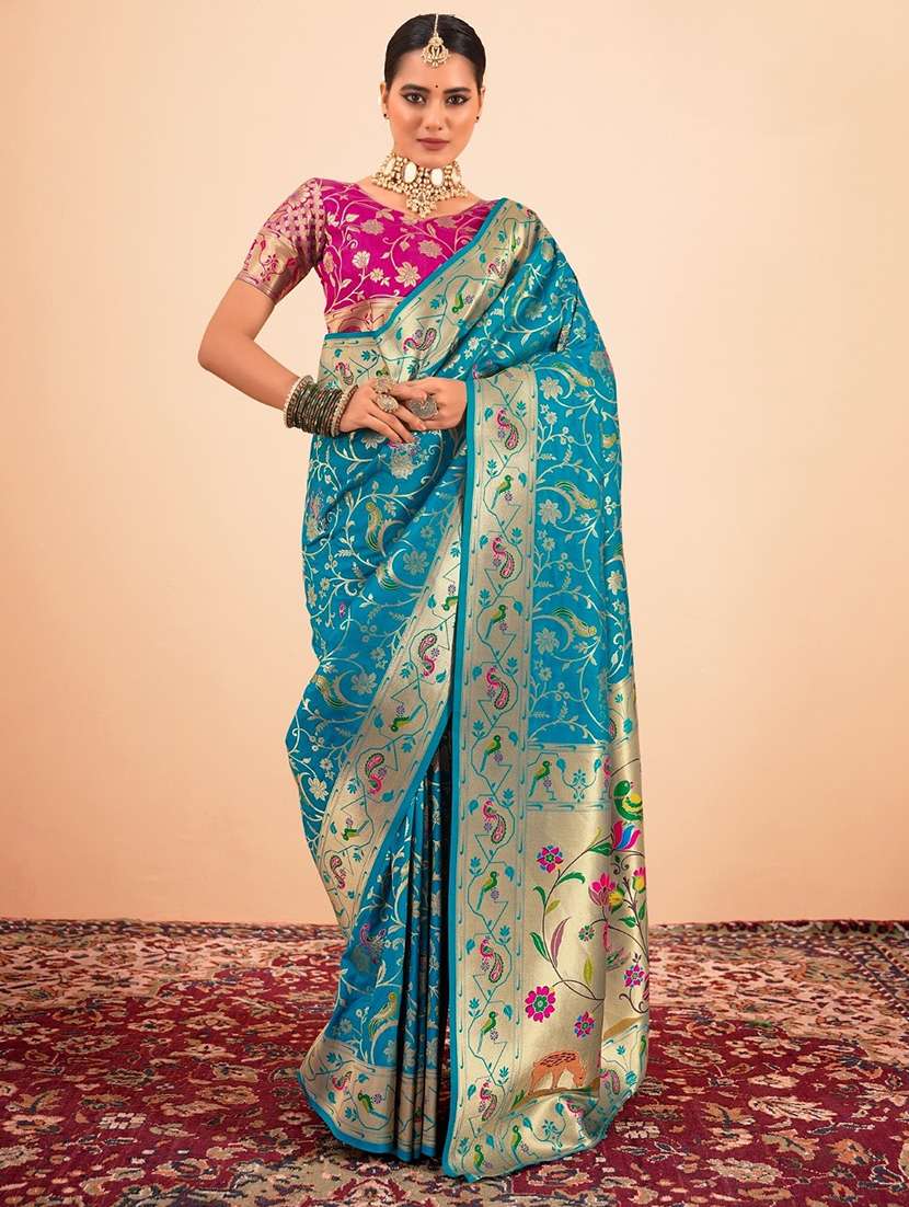 women self design paithani saree with blouse