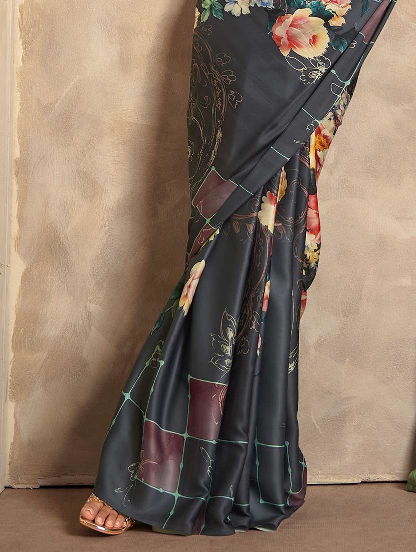 women printed casual wear saree with blouse - 22593496 -  Standard Image - 2