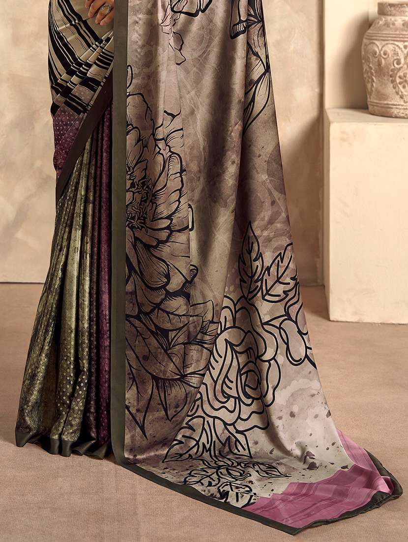 women printed casual wear saree with blouse - 22593499 -  Standard Image - 2