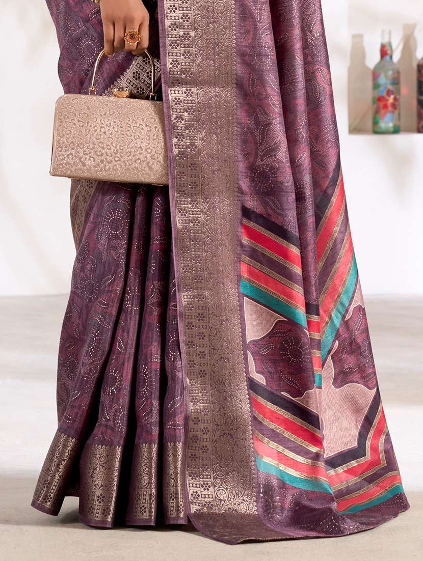 women printed casual wear saree with blouse - 22593505 -  Standard Image - 2
