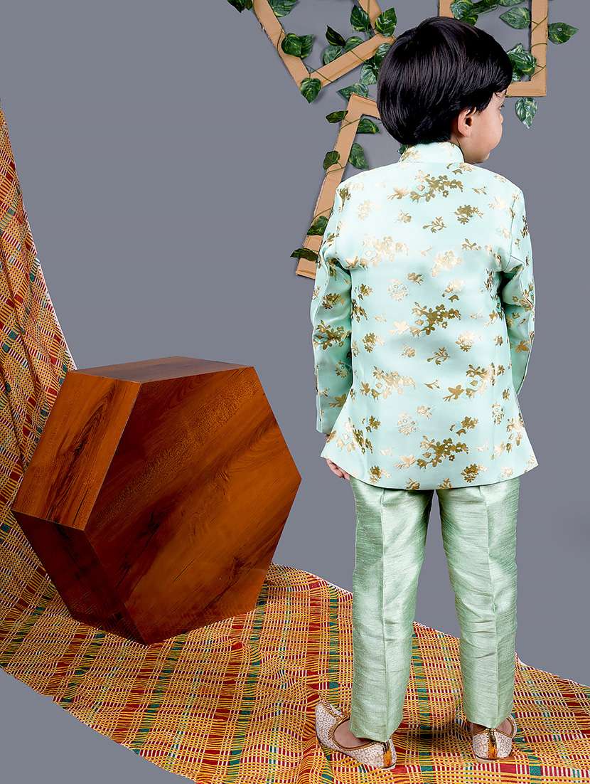 boys printed mandarin neck kurta set - 22593624 -  Standard Image - 2