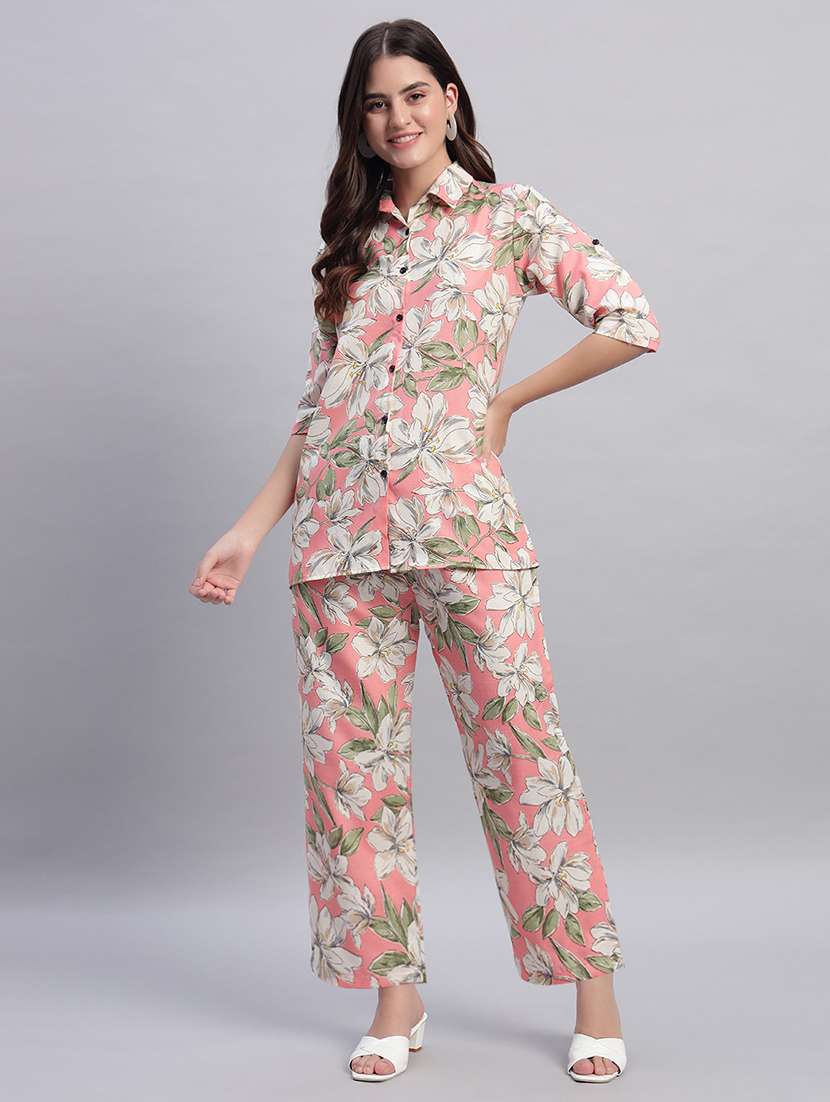 women printed three quarter sleeves ethnic co-ord set - 22593631 -  Standard Image - 2