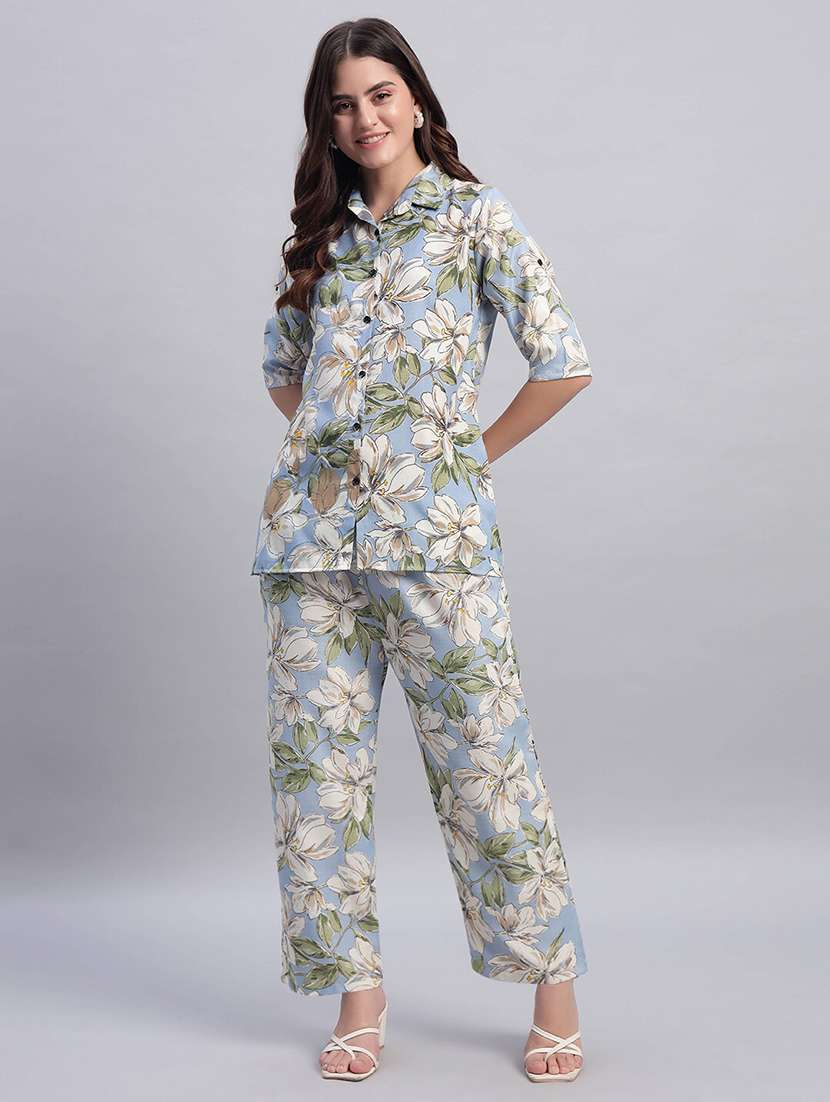 women printed three quarter sleeves ethnic co-ord set - 22593632 -  Standard Image - 2