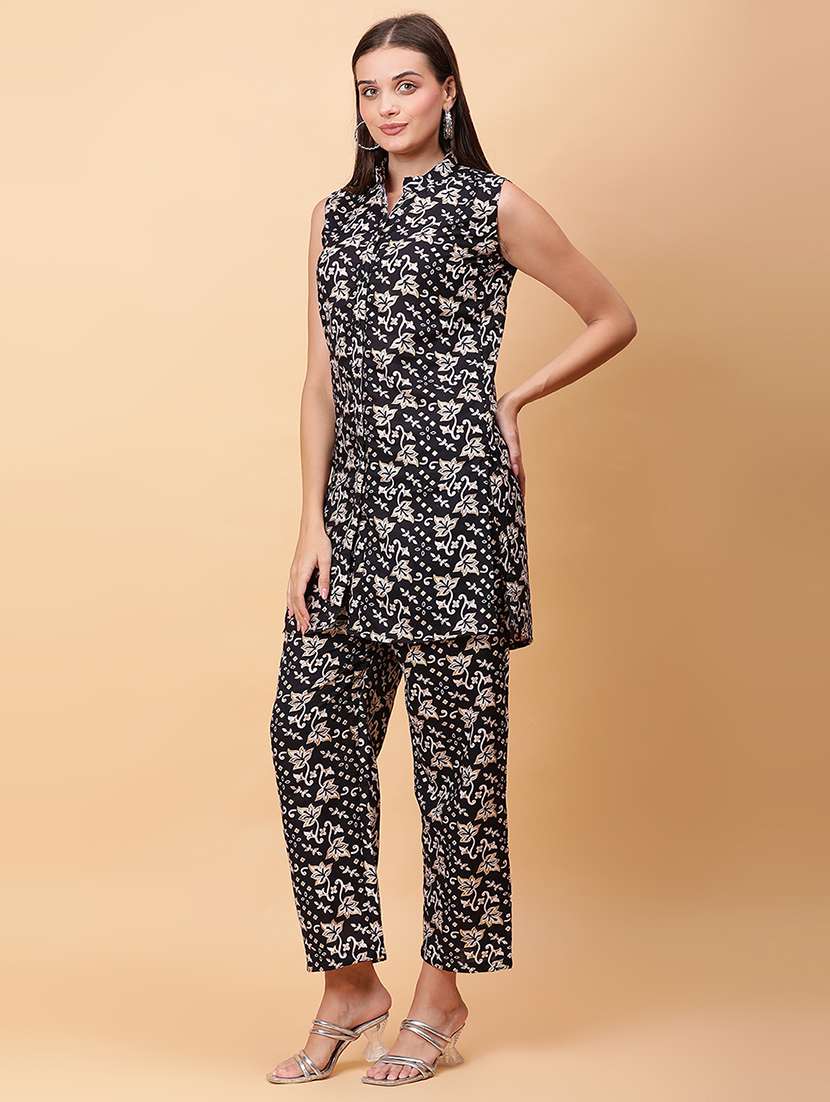 women printed sleeveless ethnic co-ord set - 22593633 -  Standard Image - 2