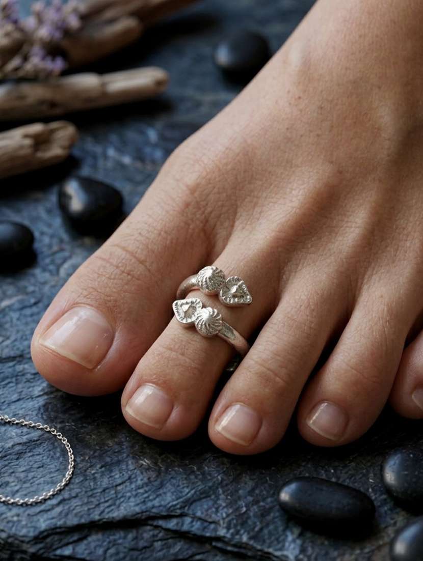 Women Oxidised Adjustable Toe Ring Set - 22593772 -  Standard Image - 2