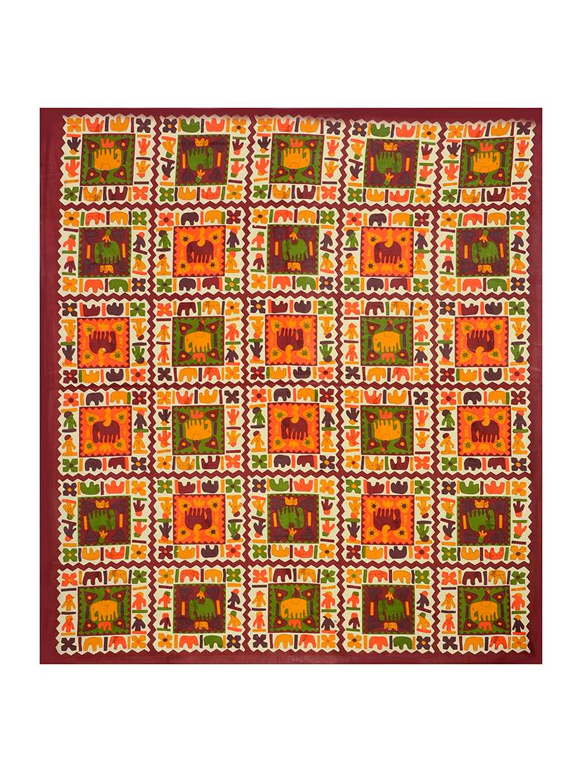 kivo bedsheets 100% pure cotton jaipuri print double bedsheet with 2 pillow covers-size 85x90 inchs - 22593783 -  Standard Image - 2