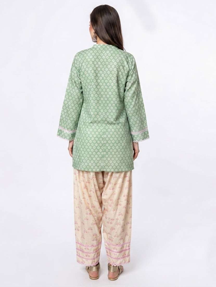 women printed long sleeves kurta farshi salwar set - 22593819 -  Standard Image - 2