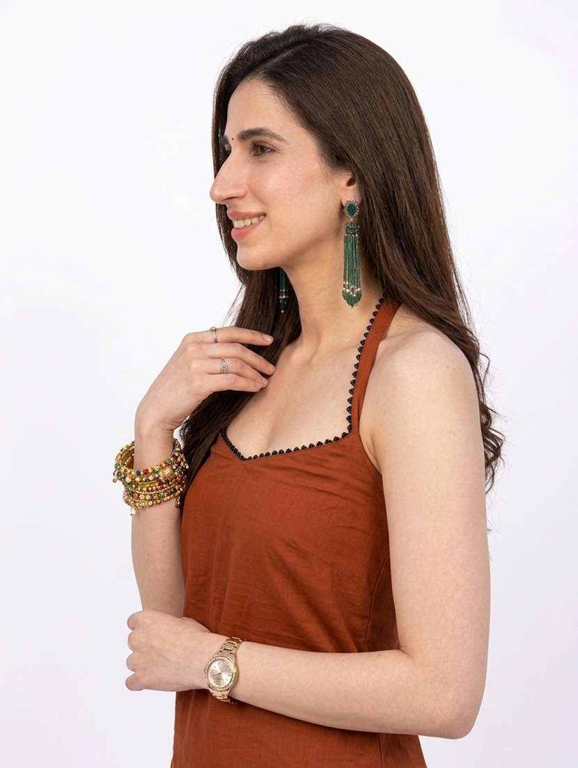Women Solid Sleeveless Kurta Farshi Salwar Set - 22593823 -  Standard Image - 2