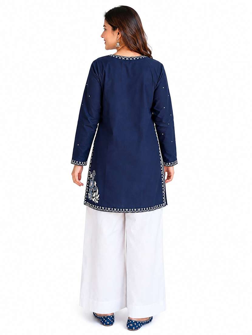 Women Embroidered Long Sleeves Kurta Pant Ser - 22593832 -  Standard Image - 2