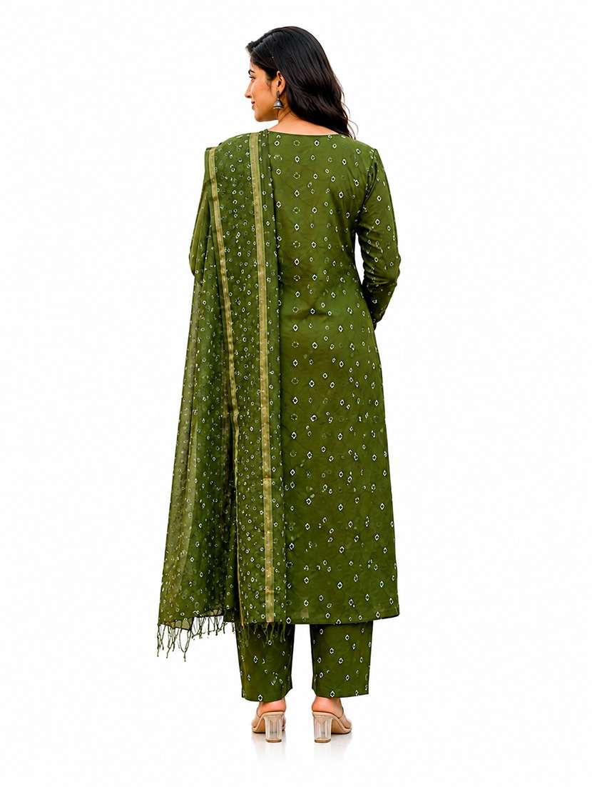 women printed long sleeves kurta pant set with dupatta - 22593849 -  Standard Image - 2