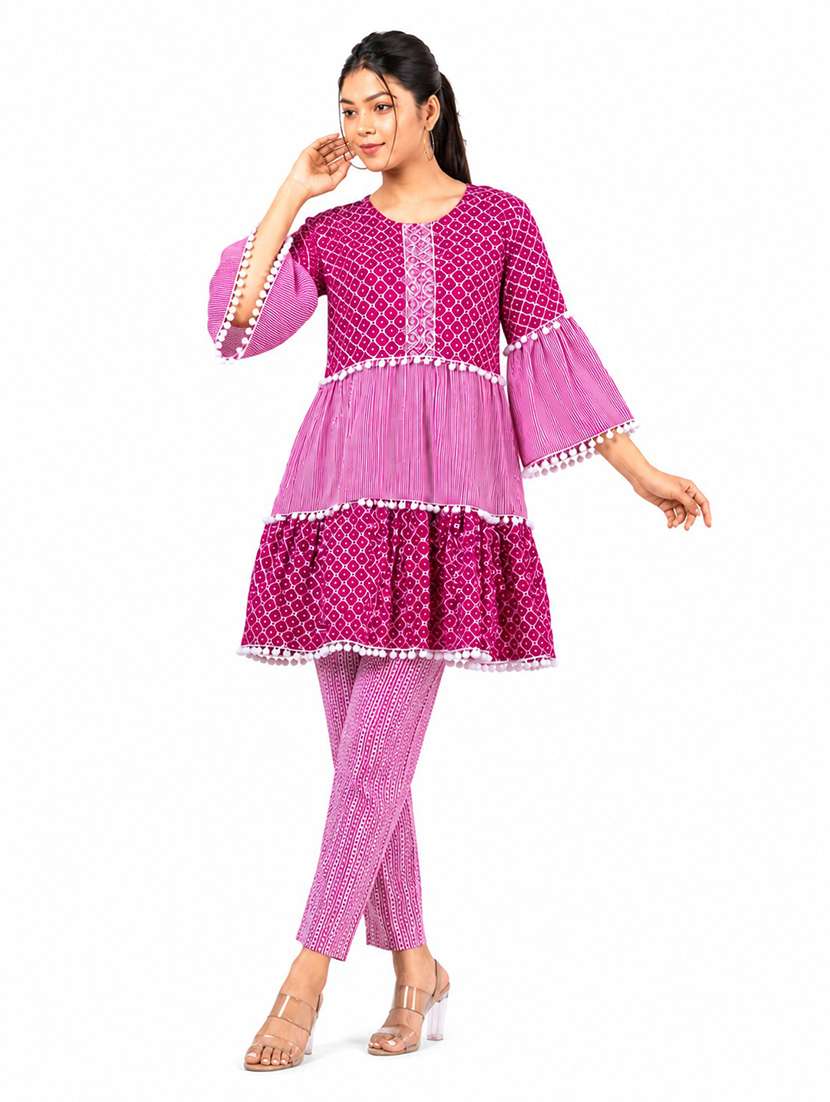 women printed bell sleeves ethnic co-ord set - 22593858 -  Standard Image - 2