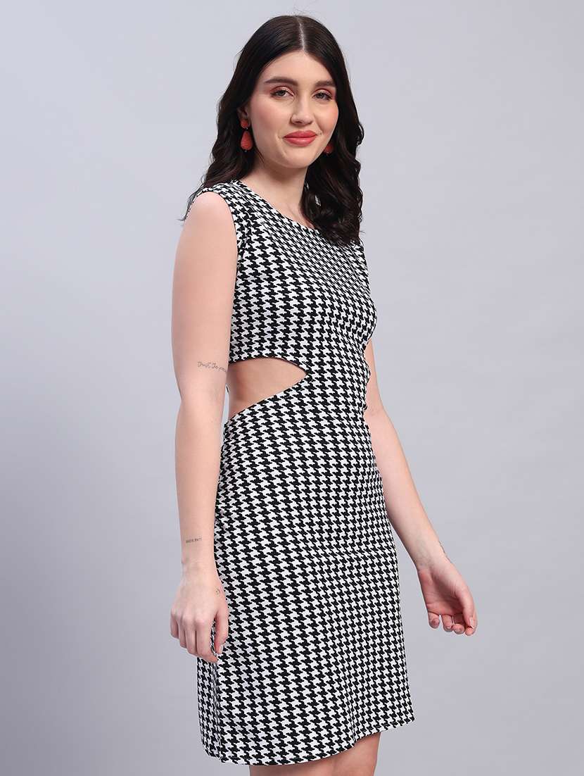 women printed cap sleeves sheath dress - 22594159 -  Standard Image - 2