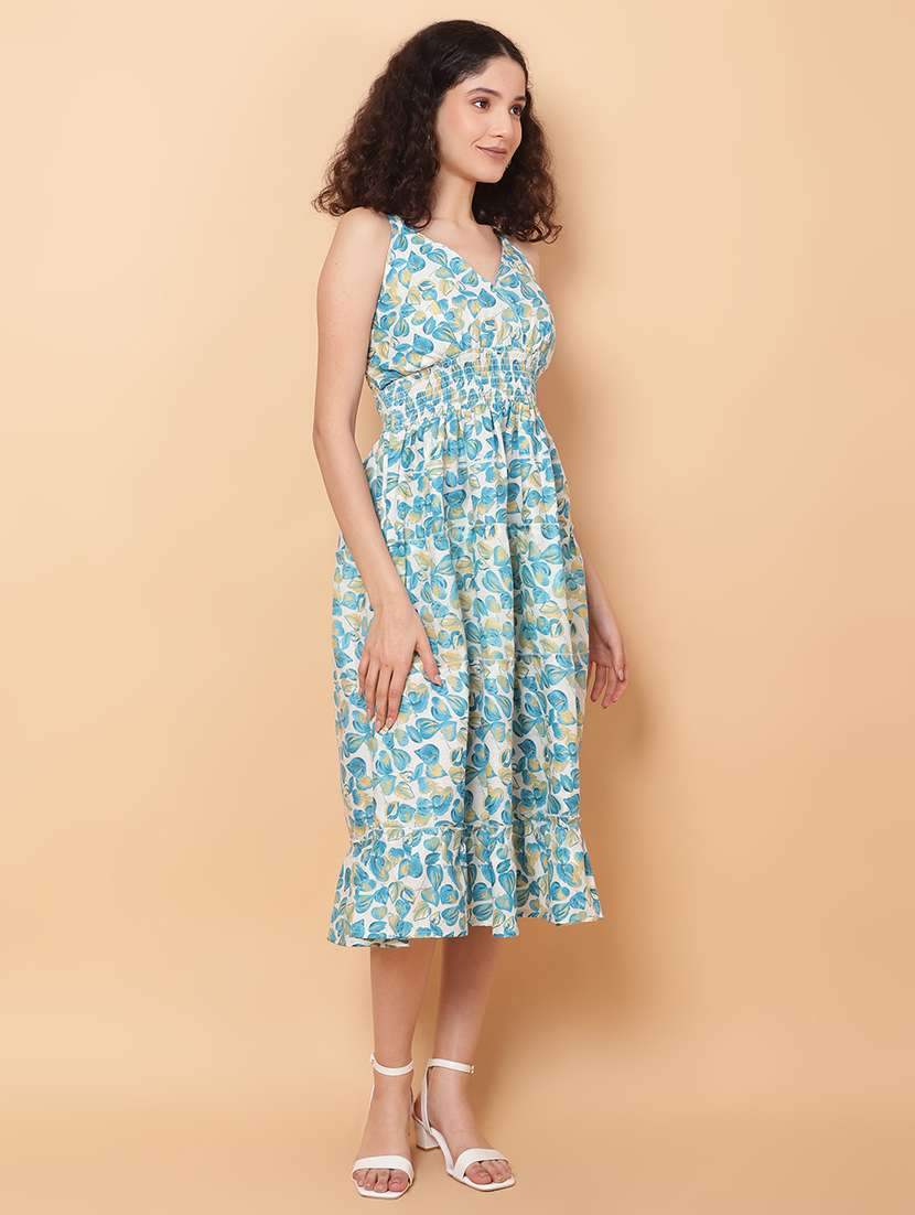 women printed sleeveless tiered dress - 22594169 -  Standard Image - 2
